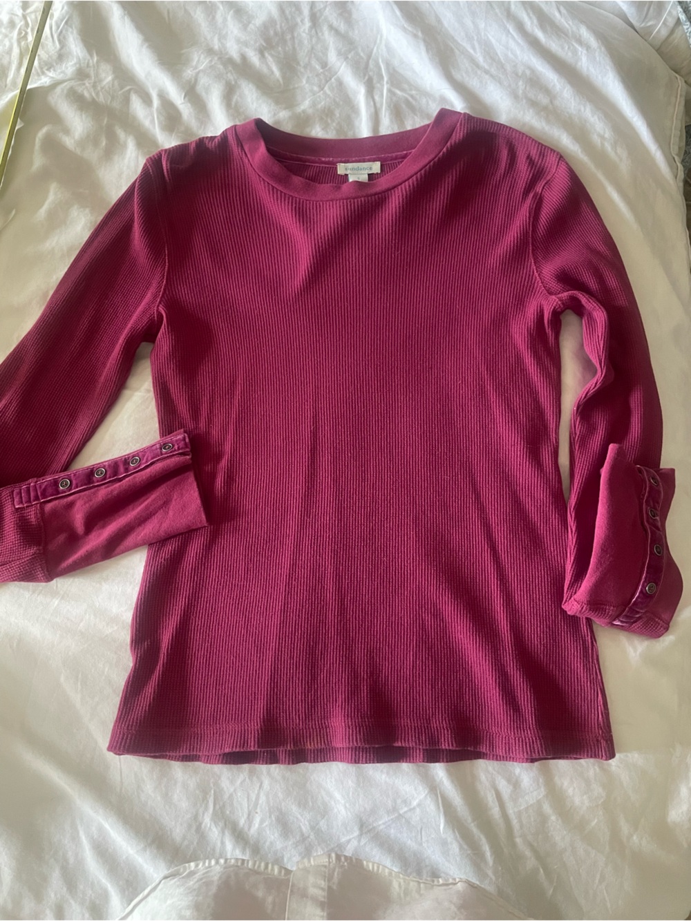 Sundance Waffle long sleeve Shirt in Berry